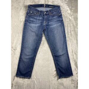 7 For All Mankind Jeans Womens 27  Roxanne Ankle Frayed Hems B(Air) Whisker